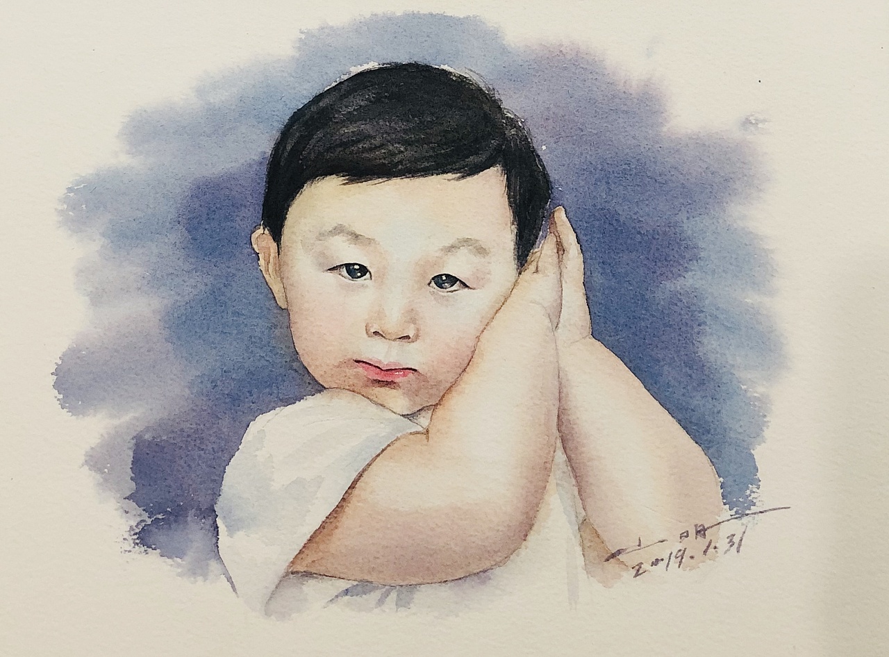 水彩人物 胖嘟嘟的小宝宝