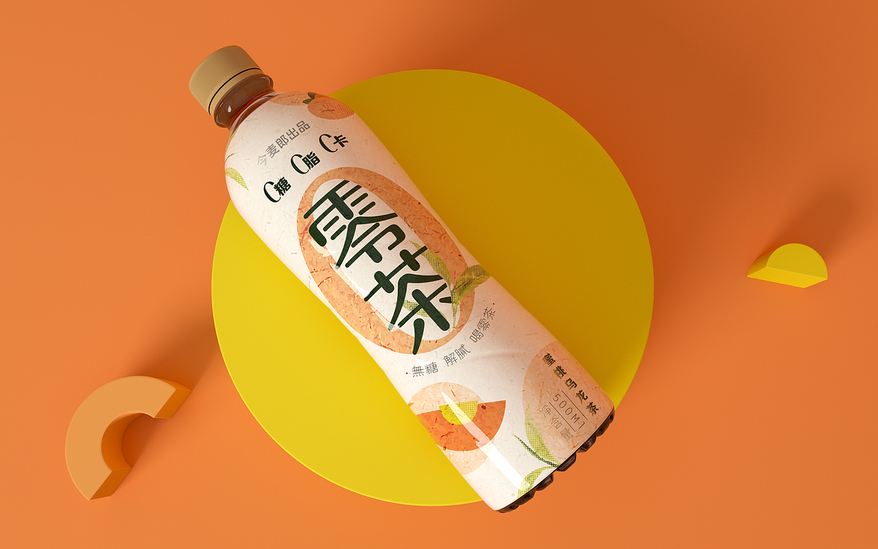 零茶—今麦郎蜜桃乌龙茶饮料包装设计瓶型设计瓶标设计
