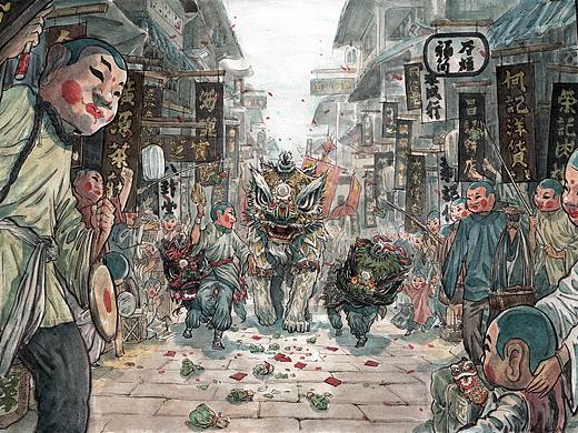 《引狮》#醒魂#系列·贰（个人主页-ZNDAwODQ2MTI=） - 创作习作 - 站酷设计师何浩斌原创素材 - 站酷ZCOOL