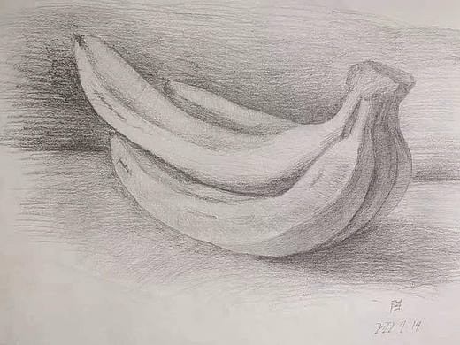 手绘素描香蕉