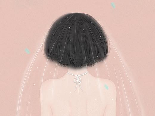 婚纱少女插画