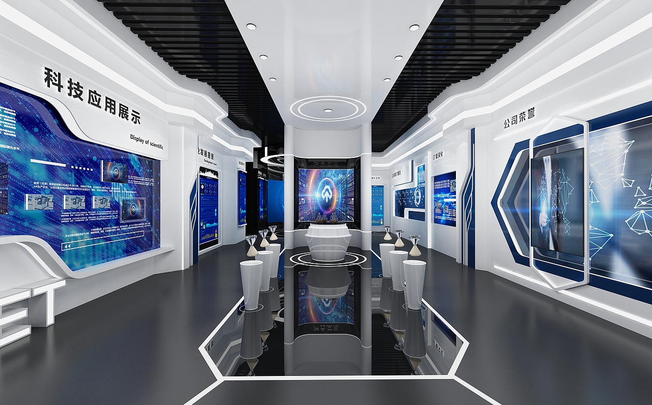 豫鑫企业科技展厅设计3d效果图
