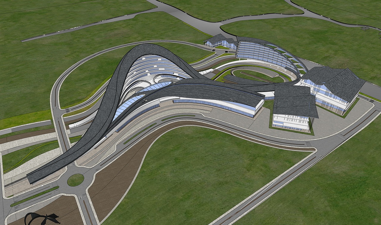 文化馆建筑设计su模型下载