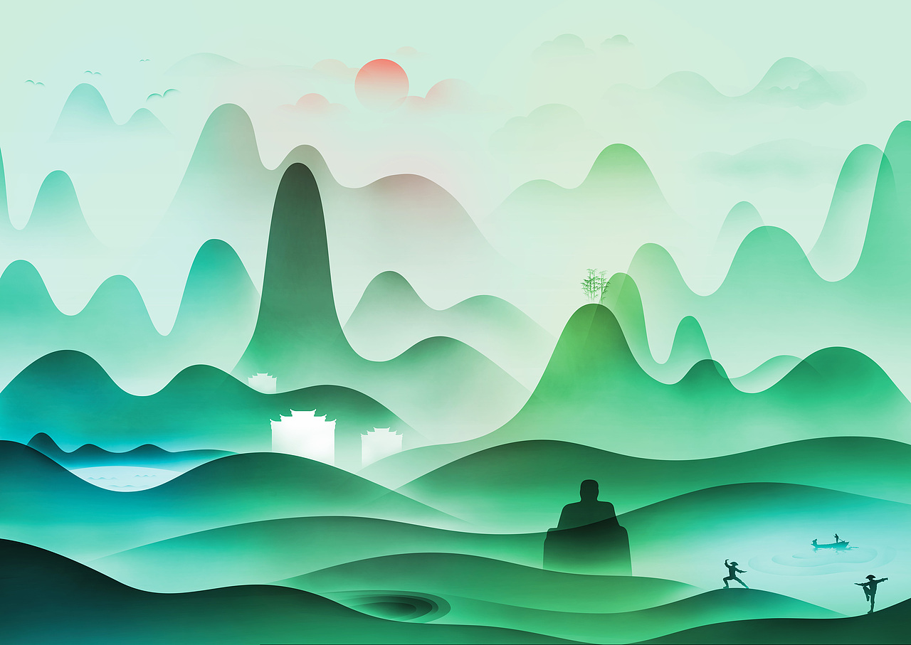 国潮瓶身插画设计