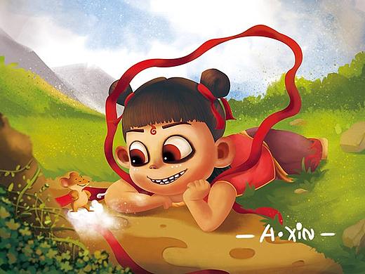 小呀小哪吒（個(gè)人主頁(yè)-ZMzg2MzAxMDg=） - 兒童插畫(huà) - 站酷設(shè)計(jì)師阿鑫插畫(huà)原創(chuàng)素材 - 站酷ZCOOL