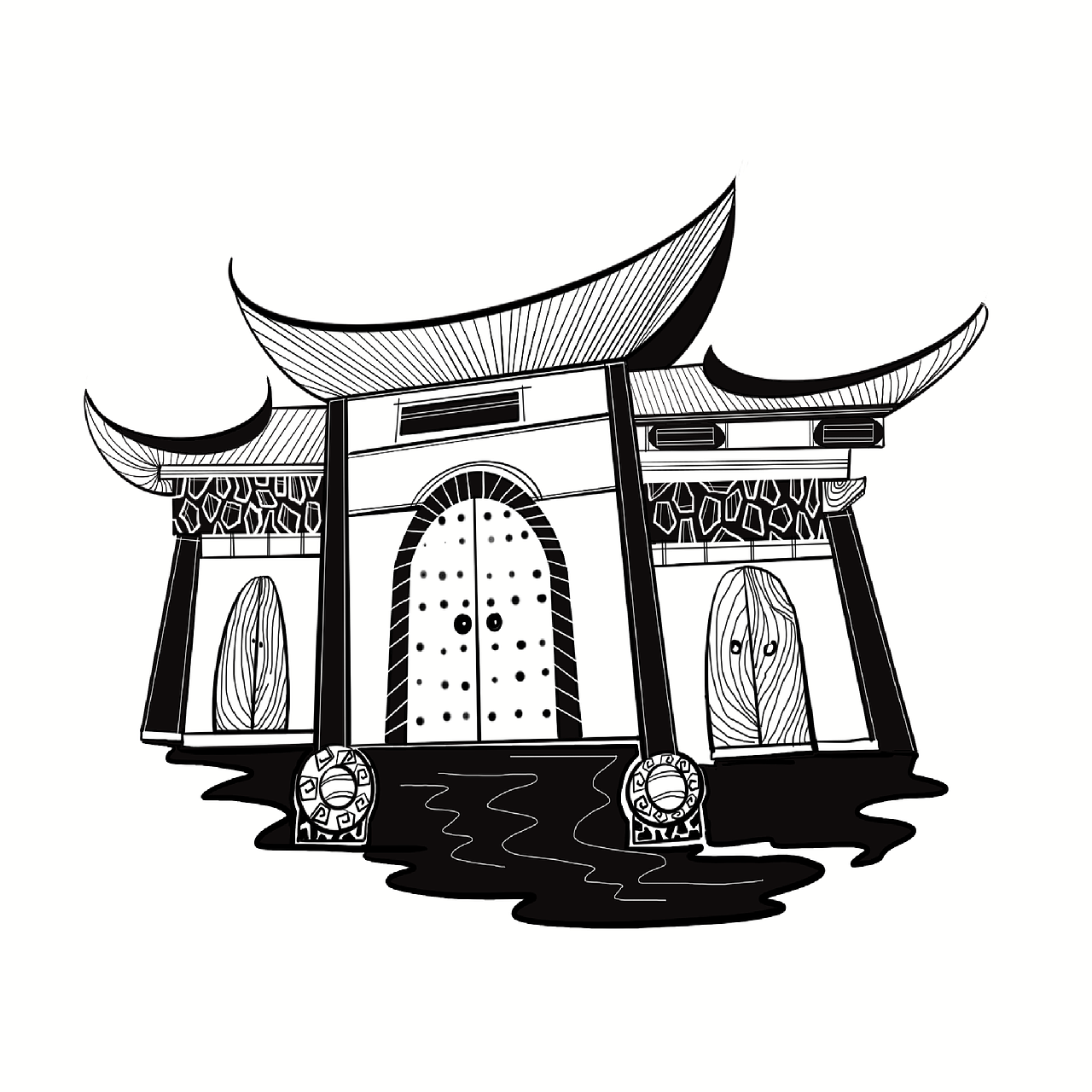 黑白插画（图ZMTk2ODQ0NDIw） - 商业插画 - 站酷设计师哩哩和啰啰原创素材 - 站酷ZCOOL