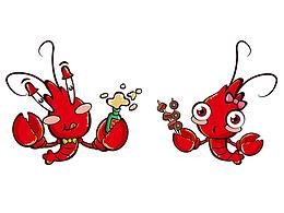 龍蝦品牌卡通形象設計