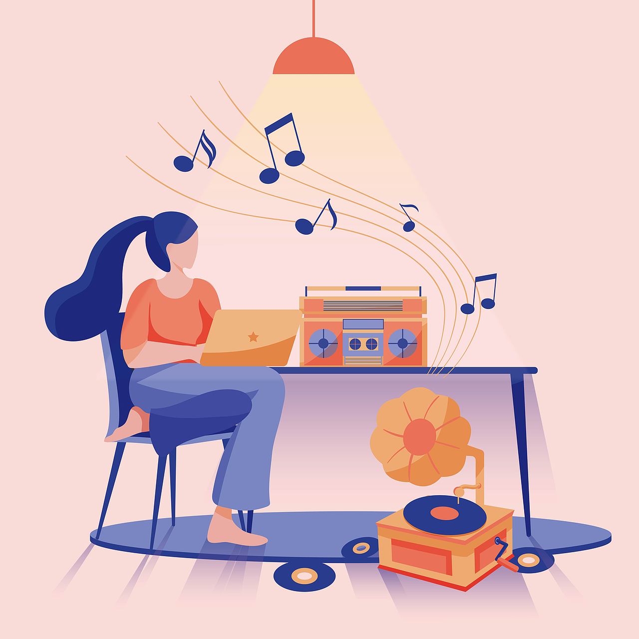 扁平风插画练习_王小皮_x-站酷zcool