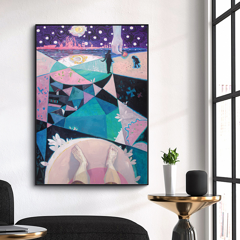 在地角捡贝壳（图ZMTkwMjA1NTc2） - 绘画 - 站酷设计师陈其彪原创素材 - 站酷ZCOOL