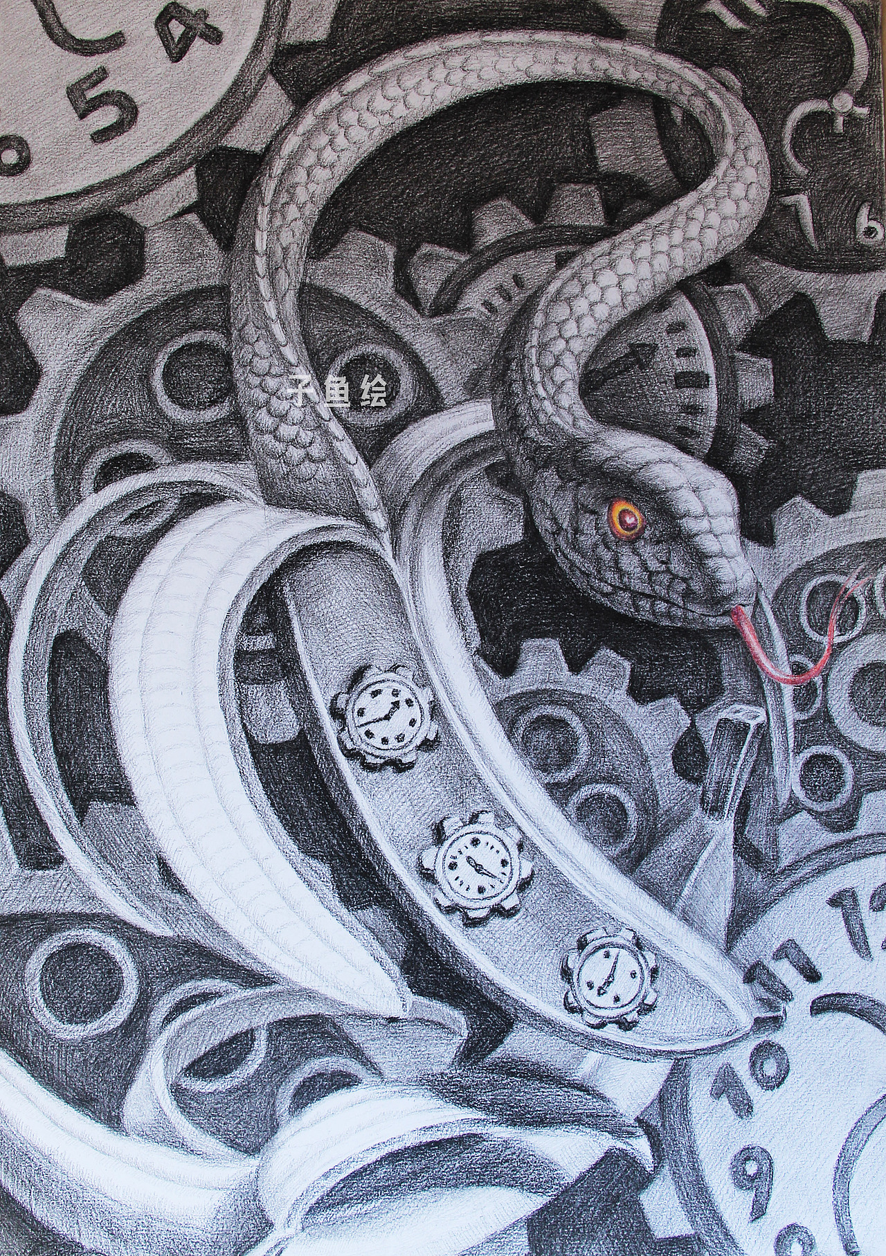 《创意素描——香蕉蛇》