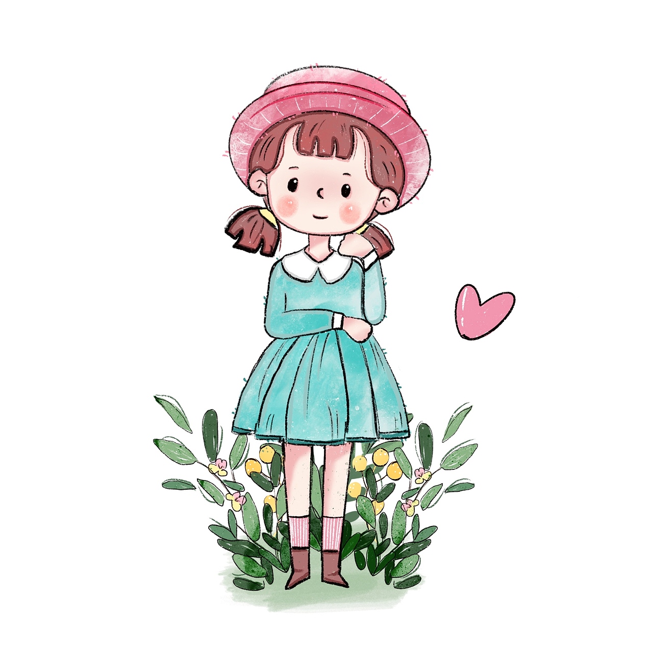 女生可爱小插画:热爱生活的孩子,也会被生活温柔相待