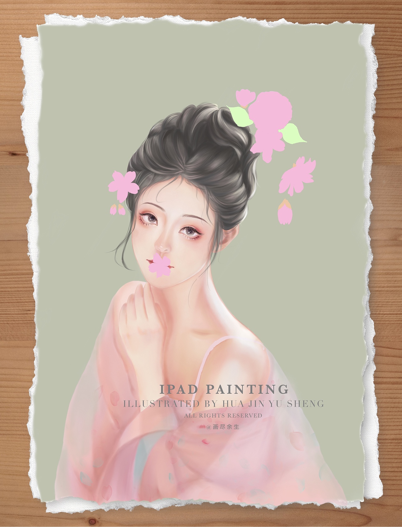 樱花红陌上，杨柳（图ZMjk0MjE1ODg0） - 商业插画 - 站酷设计师画尽余生原创素材 - 站酷ZCOOL