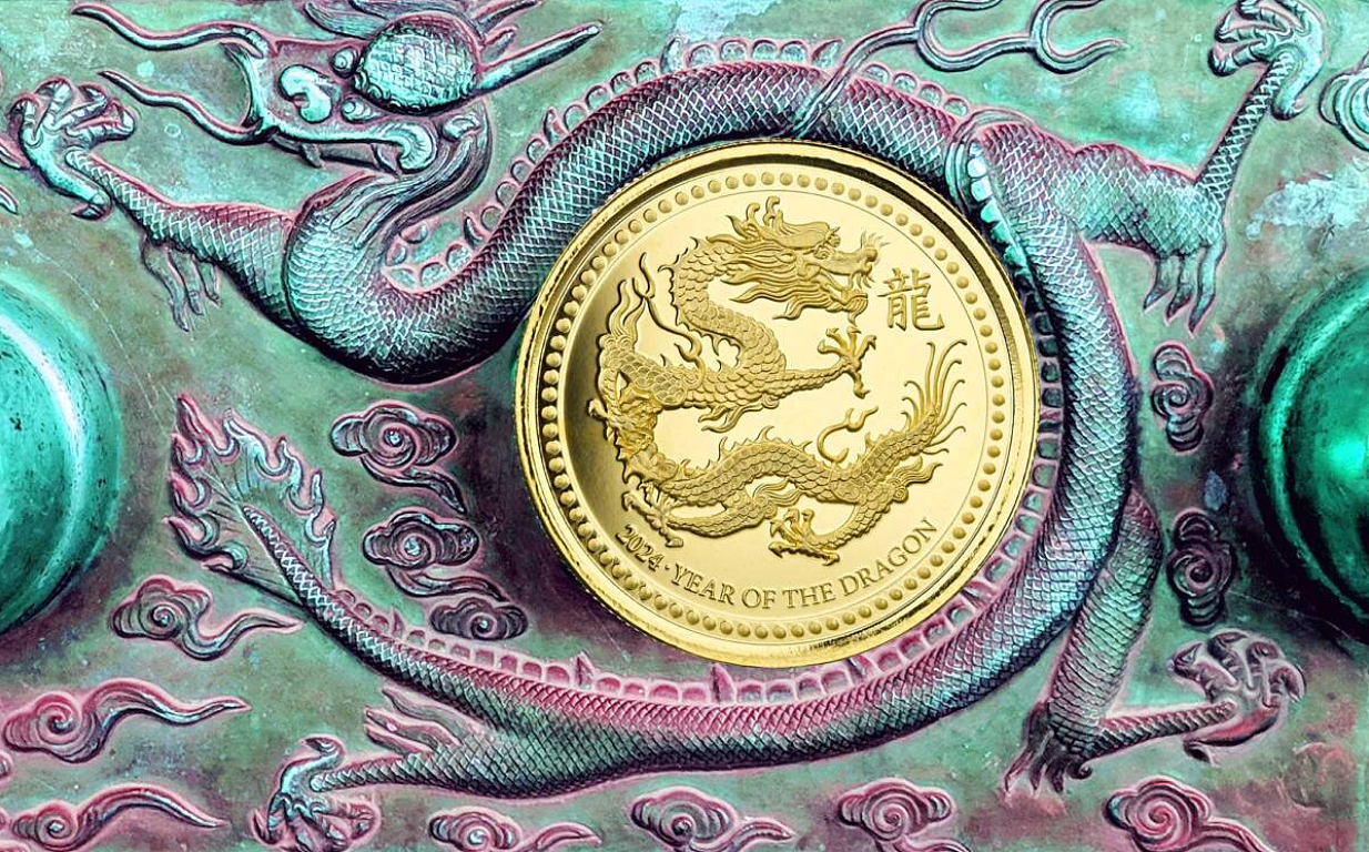 斯科茨代尔发行了2024年萨摩亚生肖龙金币