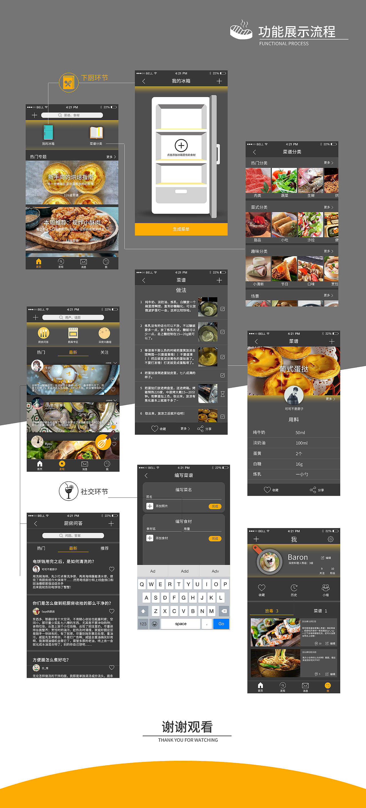 【美食app】深夜厨房APP界面设计（图ZNjIyMjc0NjQ=） - APP界面 - 站酷设计师BARON_S原创素材 - 站酷ZCOOL