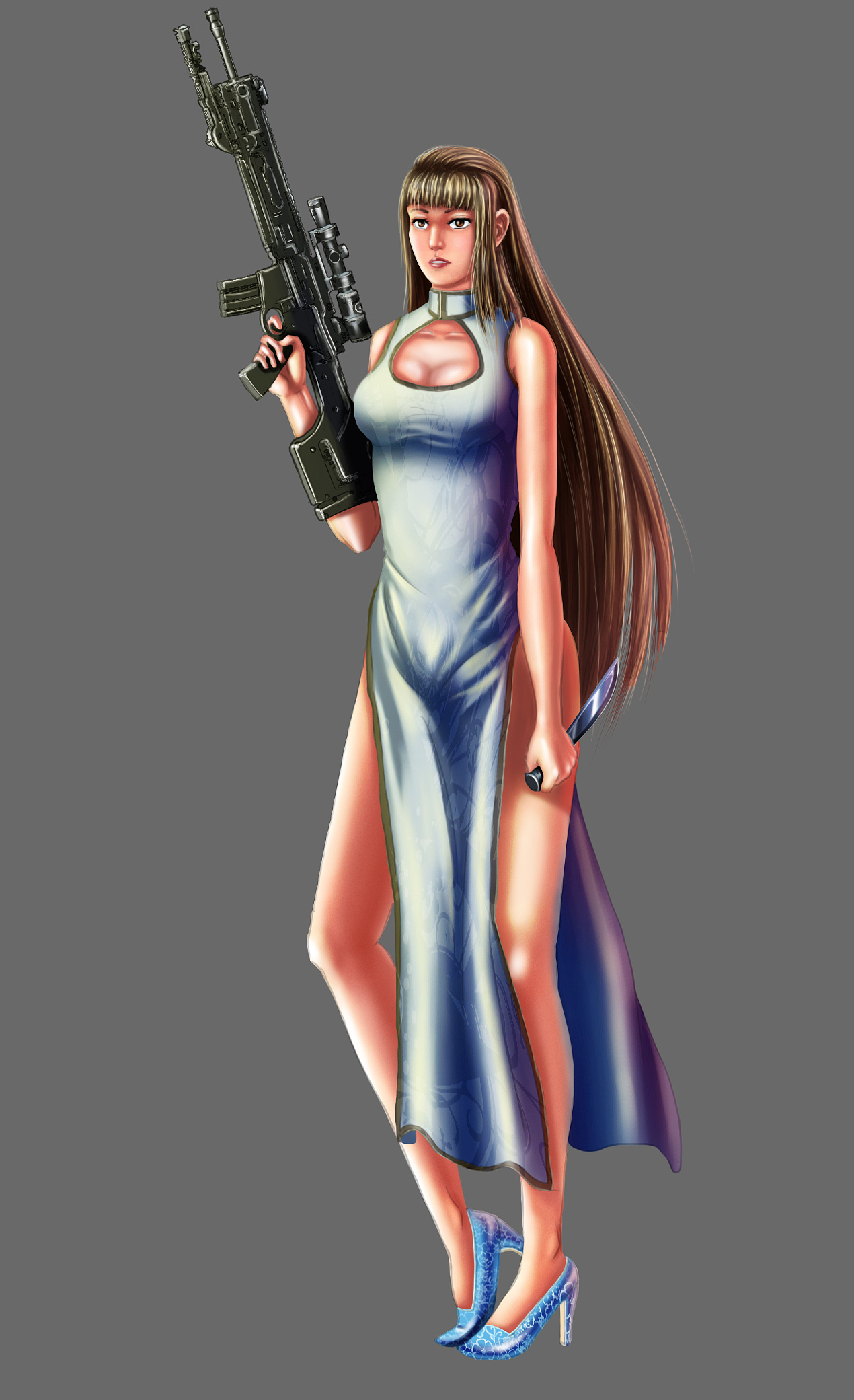 中國(guó)女殺手（圖ZNDg3NjI1MTY=） - 藝術(shù)插畫 - 站酷設(shè)計(jì)師小力1原創(chuàng)素材 - 站酷ZCOOL