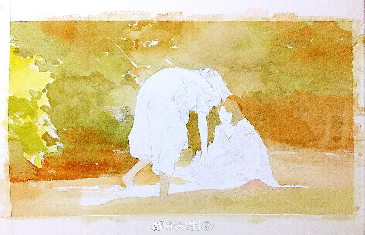 她们俩（图ZMTIwNTg3NjA4） - 绘画 - 站酷设计师大树水彩原创素材 - 站酷ZCOOL