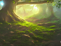 #AI創(chuàng)作實驗室#地底，樹根，熒光，世界，樹巢