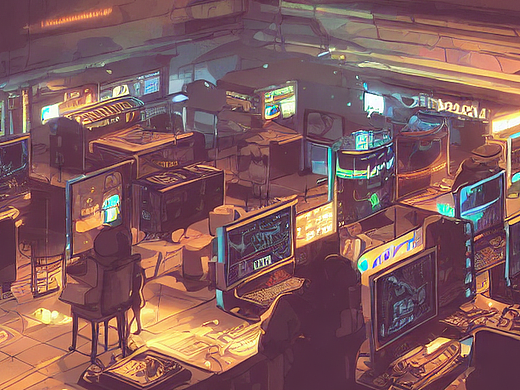 #AI创作实验室#赛博朋克网吧