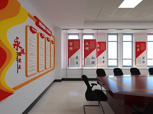 党建活动室展板展厅（个人主页-ZNDM0MDk4MDQ=） - 建筑/空间 - 站酷设计师吉鹿迷原创素材 - 站酷ZCOOL