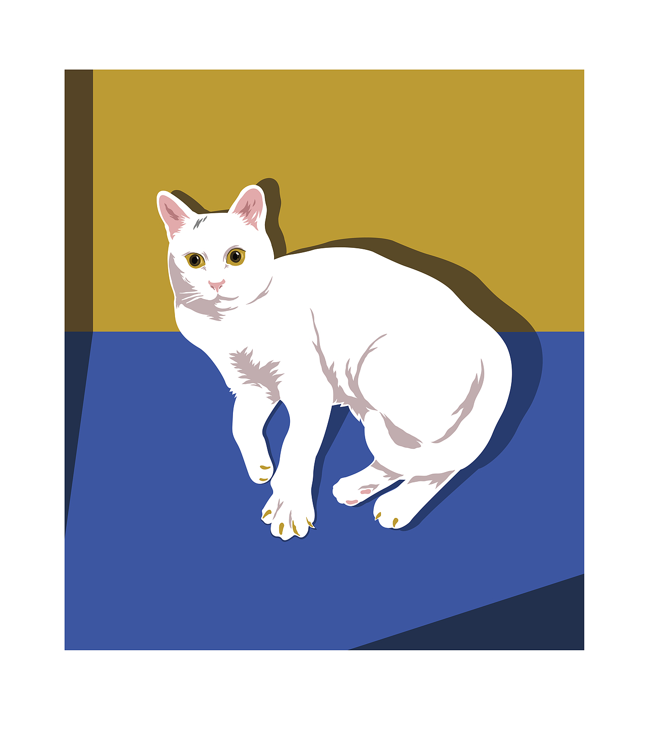 一只叫小白的猫（图ZMzc0MzAyNDg=） - 商业插画 - 站酷设计师FCCK原创素材 - 站酷ZCOOL