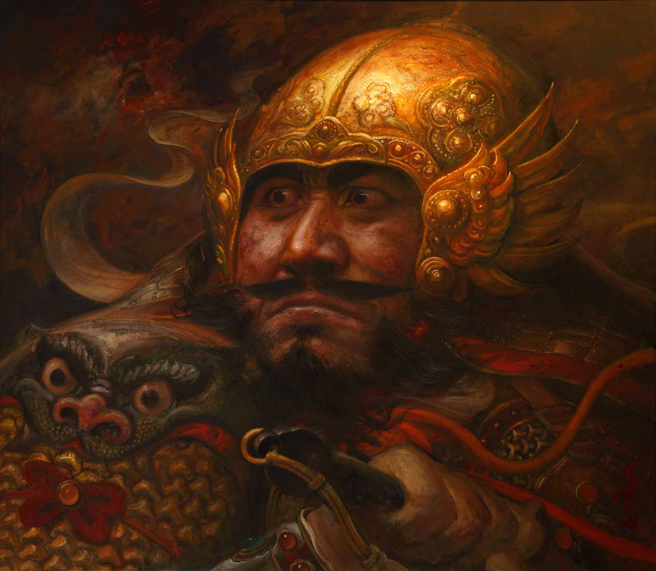 油画作品将军画像