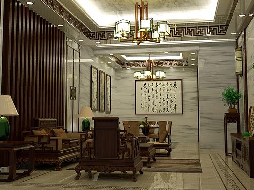 中式客厅（个人主页-ZNDU4NTQ4ODQ=） - 建筑/空间 - 站酷设计师LYJpluto原创素材 - 站酷ZCOOL