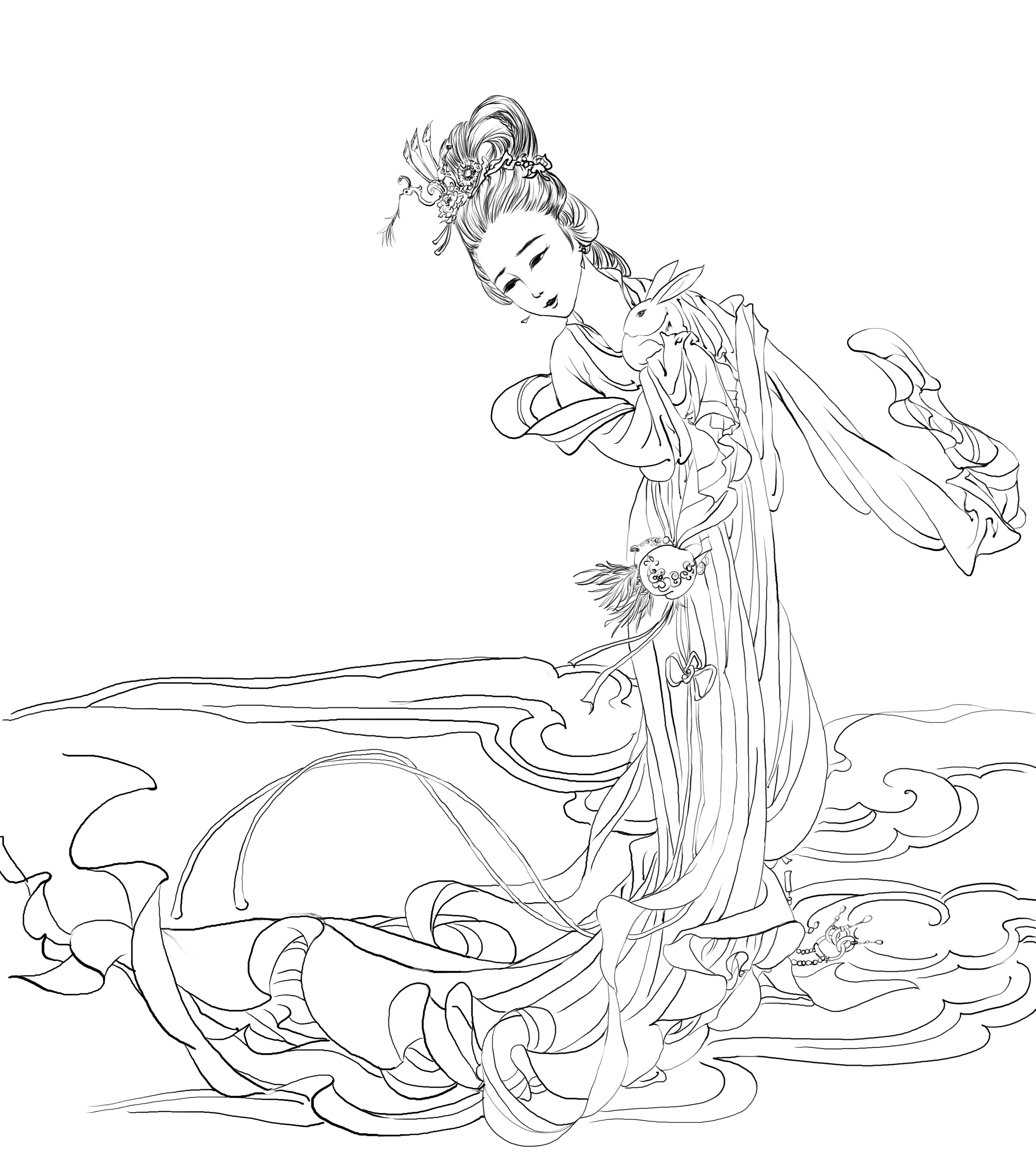 白描|插画|插画习作|pearl黑 - 临摹作品 - 站酷 (zcool)