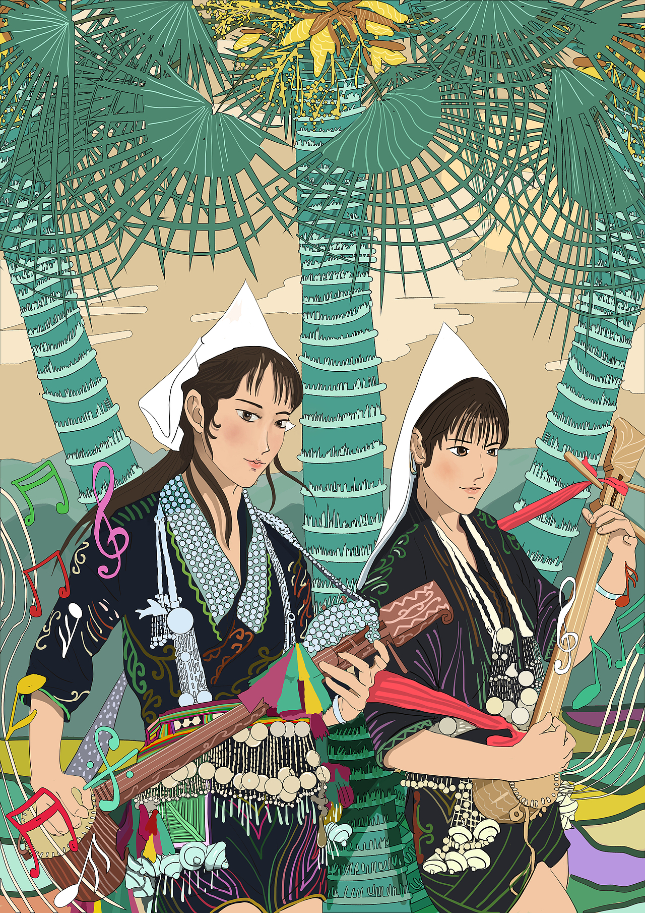 民族插画（图ZMjY0MjA2OTA0） - 艺术插画 - 站酷设计师酷艺术原创素材 - 站酷ZCOOL