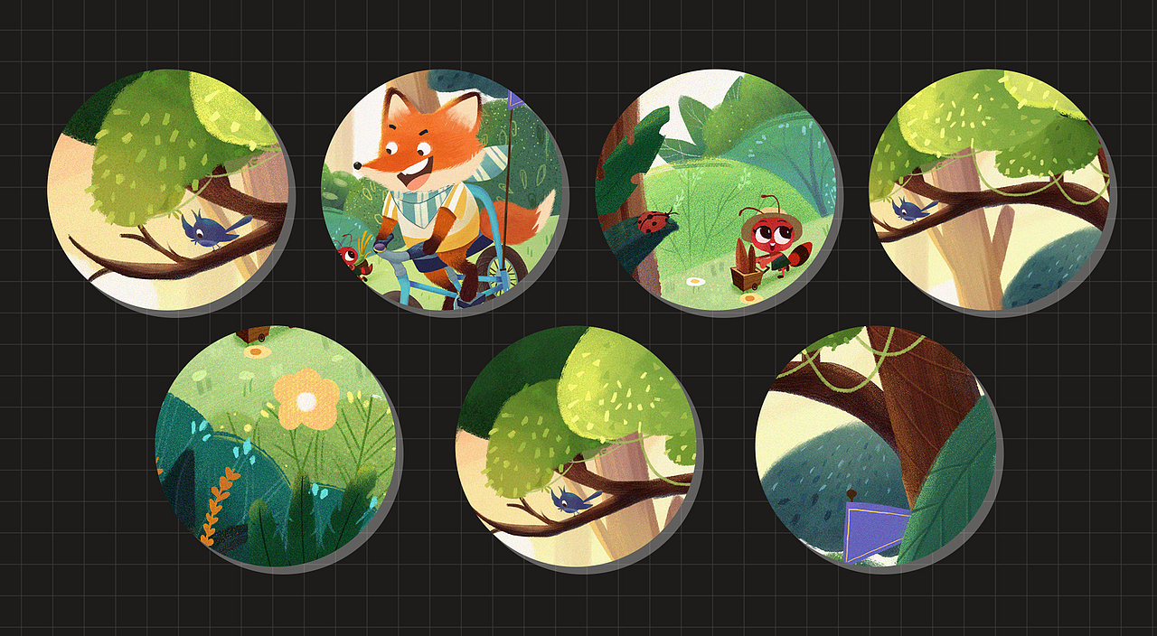 《小狐貍的夏天》含過程圖（圖ZMzIwOTM4ODI0） - 海報(bào) - 站酷設(shè)計(jì)師西柚檸檬茶tea原創(chuàng)素材 - 站酷ZCOOL