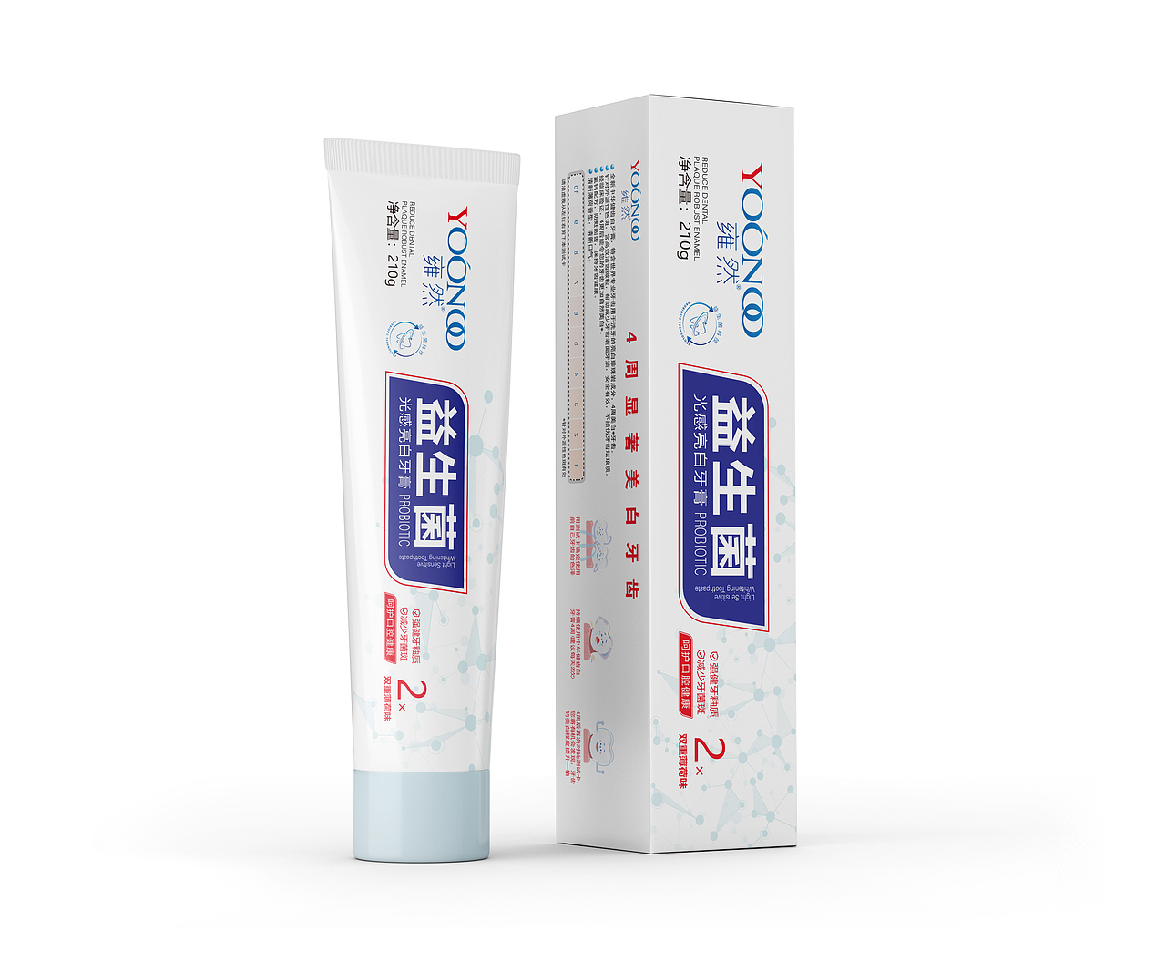 益生菌光感亮白牙膏