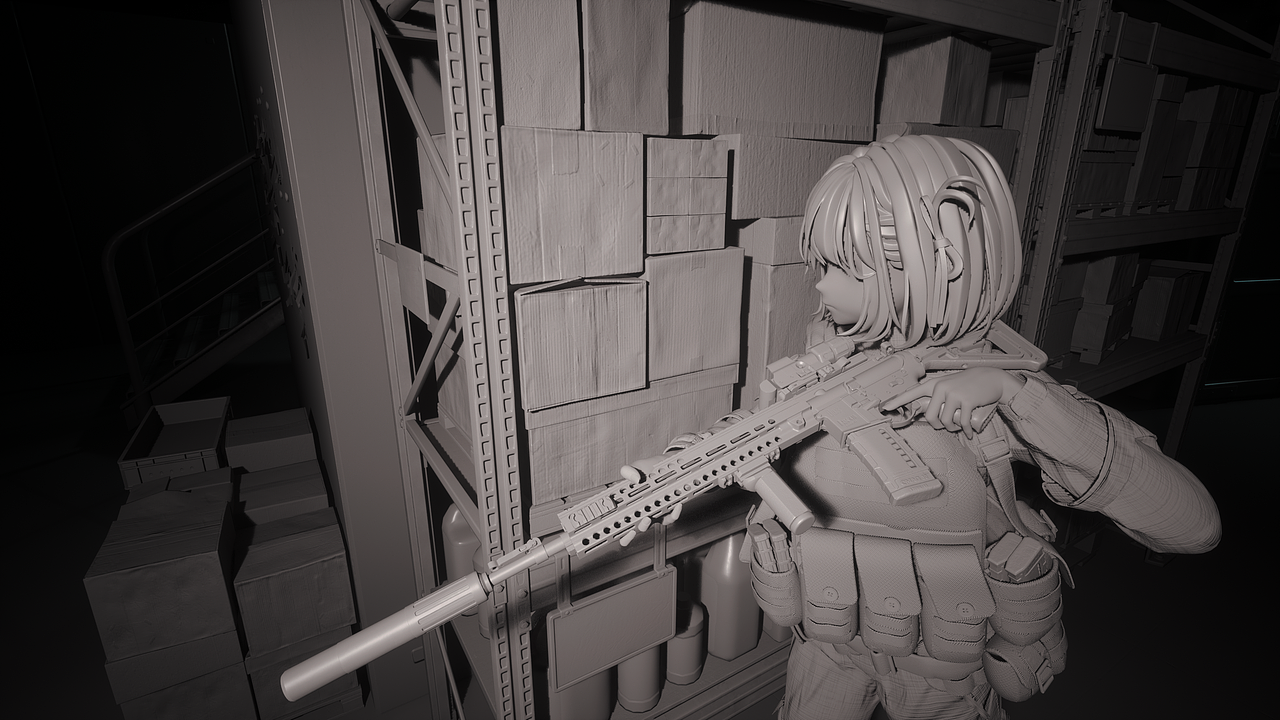 【莉可莉丝同人】潜入【3D辅助绘画】