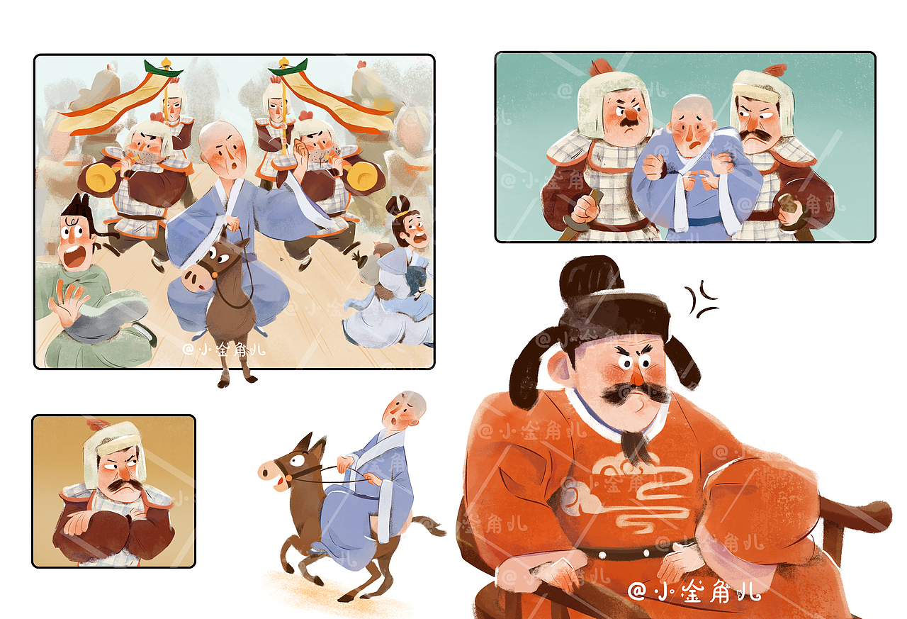 网易有道国风成语绘本项目《画龙点睛》等（图ZMzI1NjM0OTQw） - 儿童插画 - 站酷设计师小金角儿原创素材 - 站酷ZCOOL