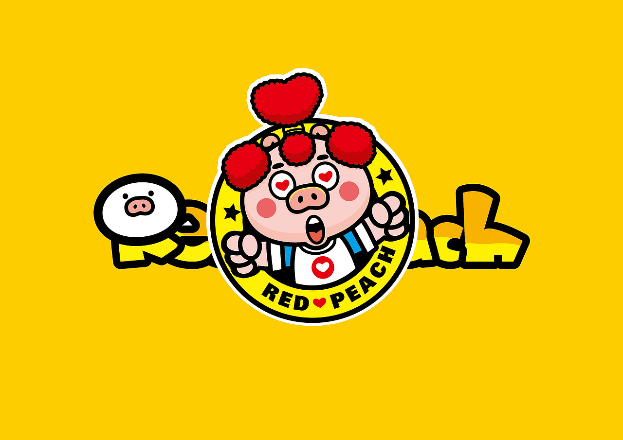 桃心小猪卡通形象设计（图ZNjA3MDUzOTY=） - IP形象 - 站酷设计师橡果果IP设计原创素材 - 站酷ZCOOL