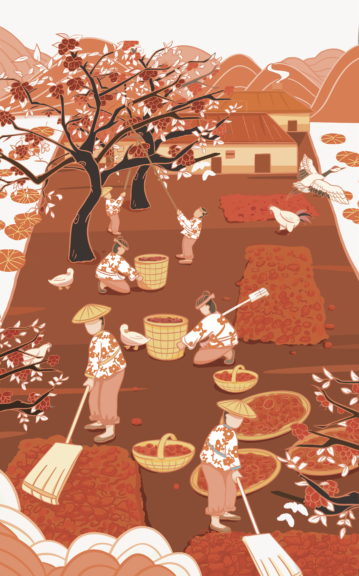 農(nóng)民生活長圖畫（圖ZMjc3NTE5ODIw） - 商業(yè)插畫 - 站酷設(shè)計師可樂醉了貓anda原創(chuàng)素材 - 站酷ZCOOL