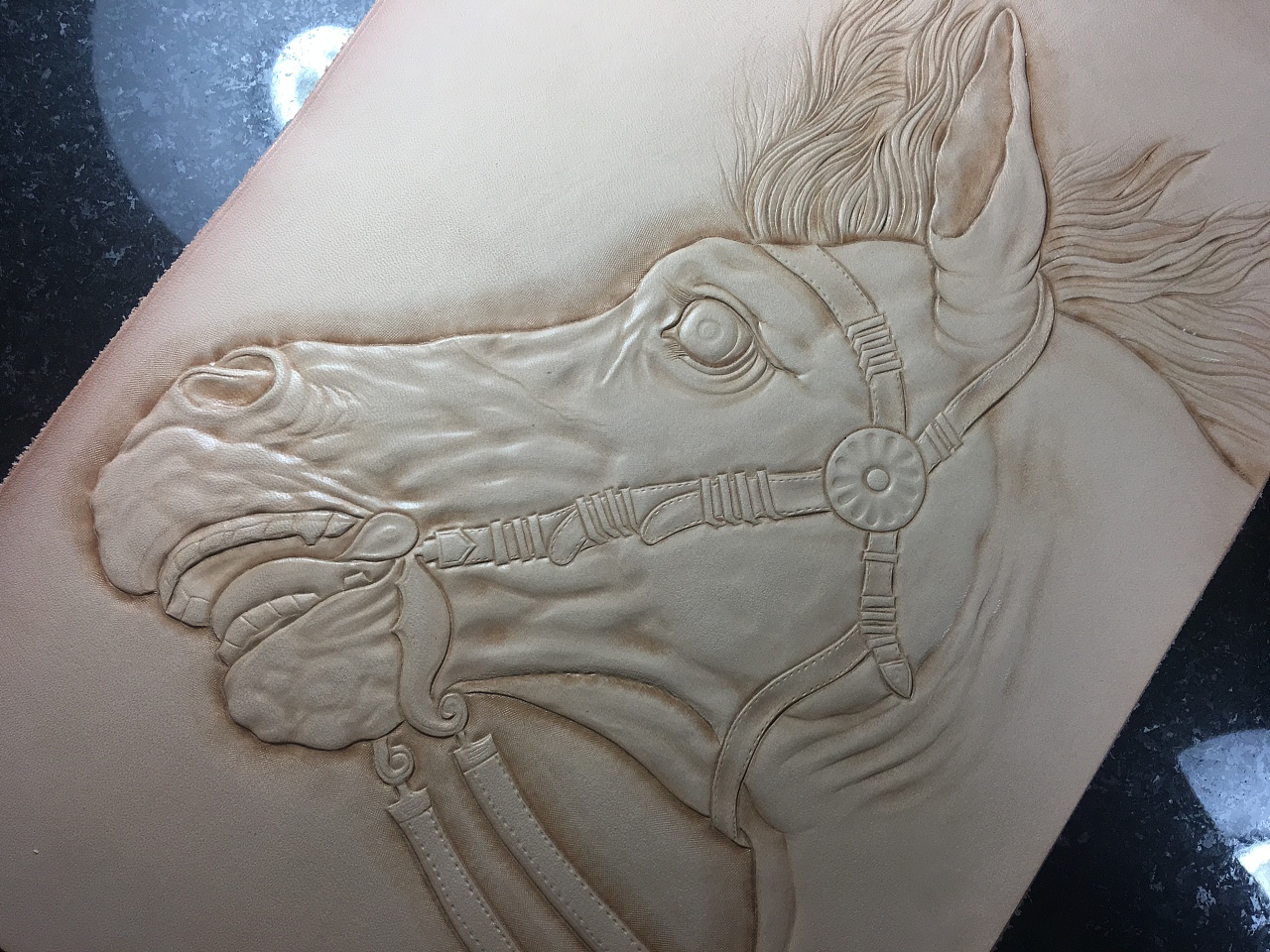 皮雕系列之马的头部