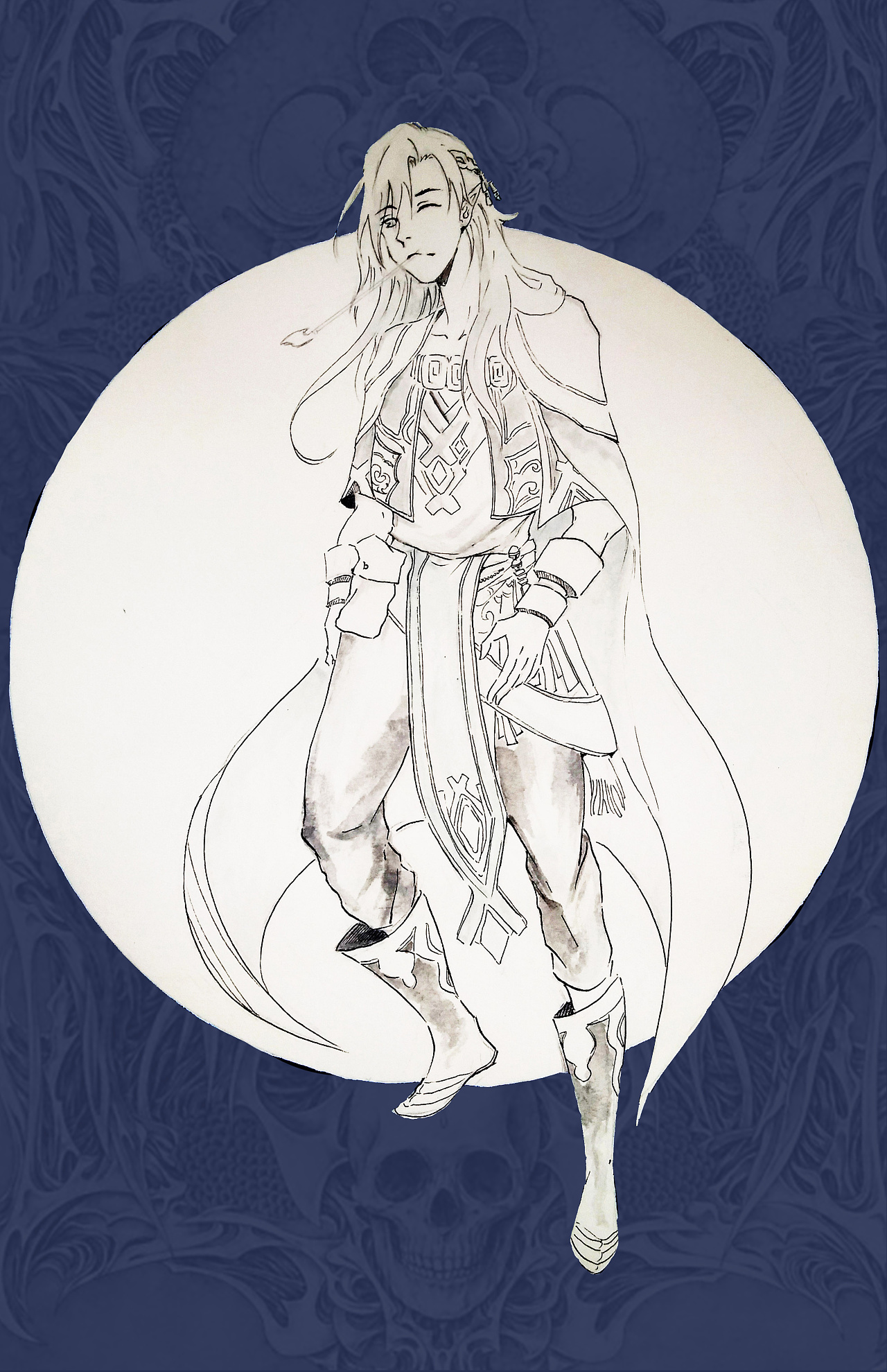 "观山海"插画设计运用手绘与图象处理软件结合的形式,使创作达到插画