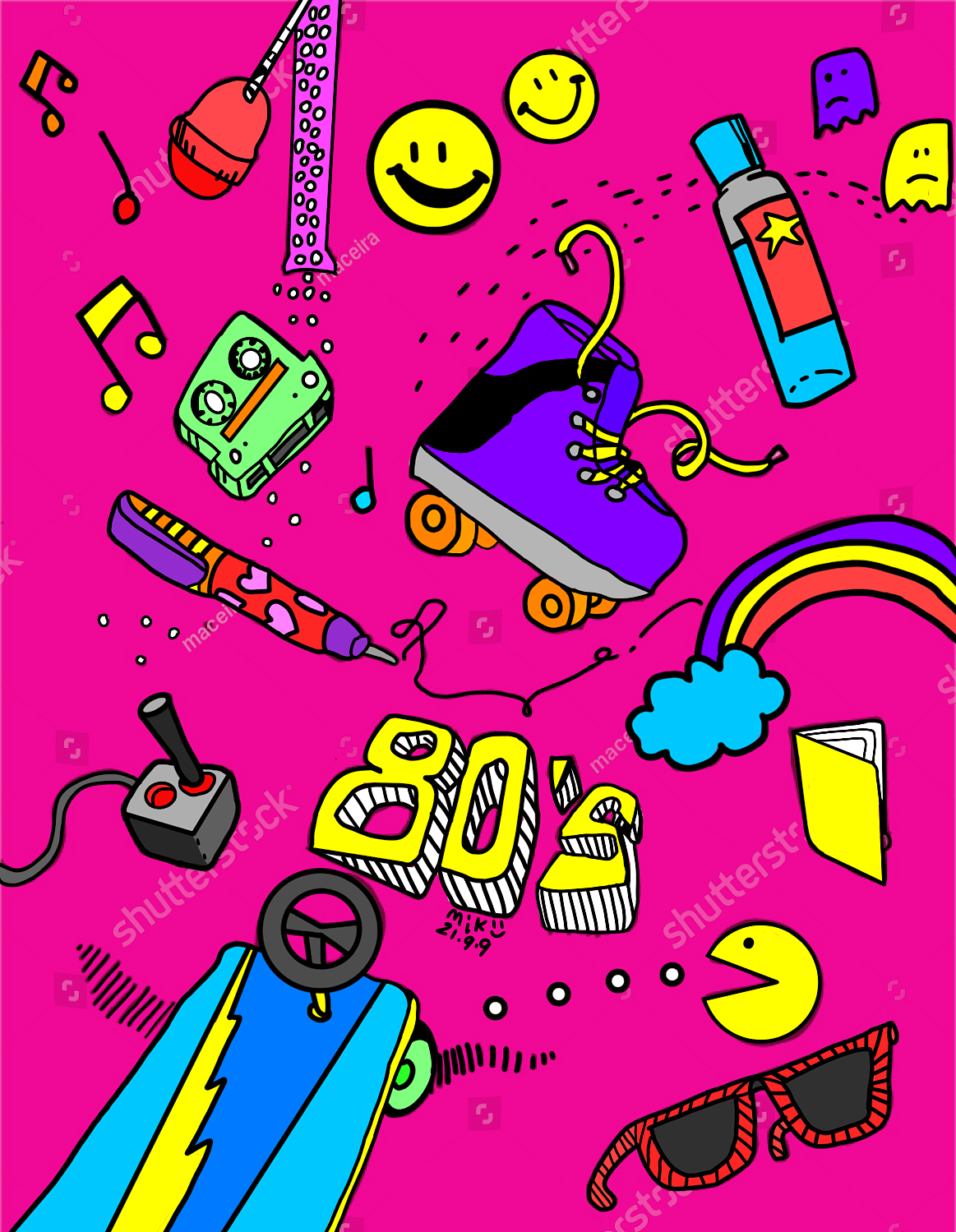 80年代超级酷！（Procreate Folio最新作品）_酷米琪站酷ZCOOL