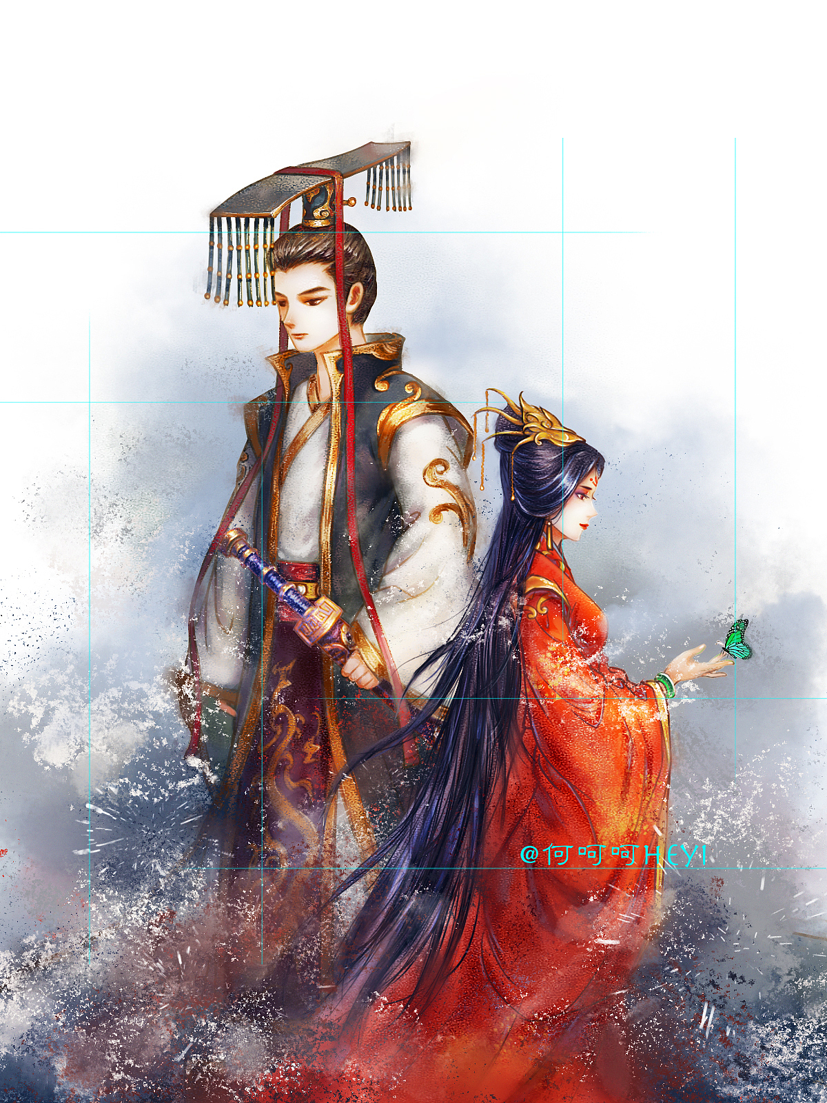 给朋网文小说画的一张封面配图