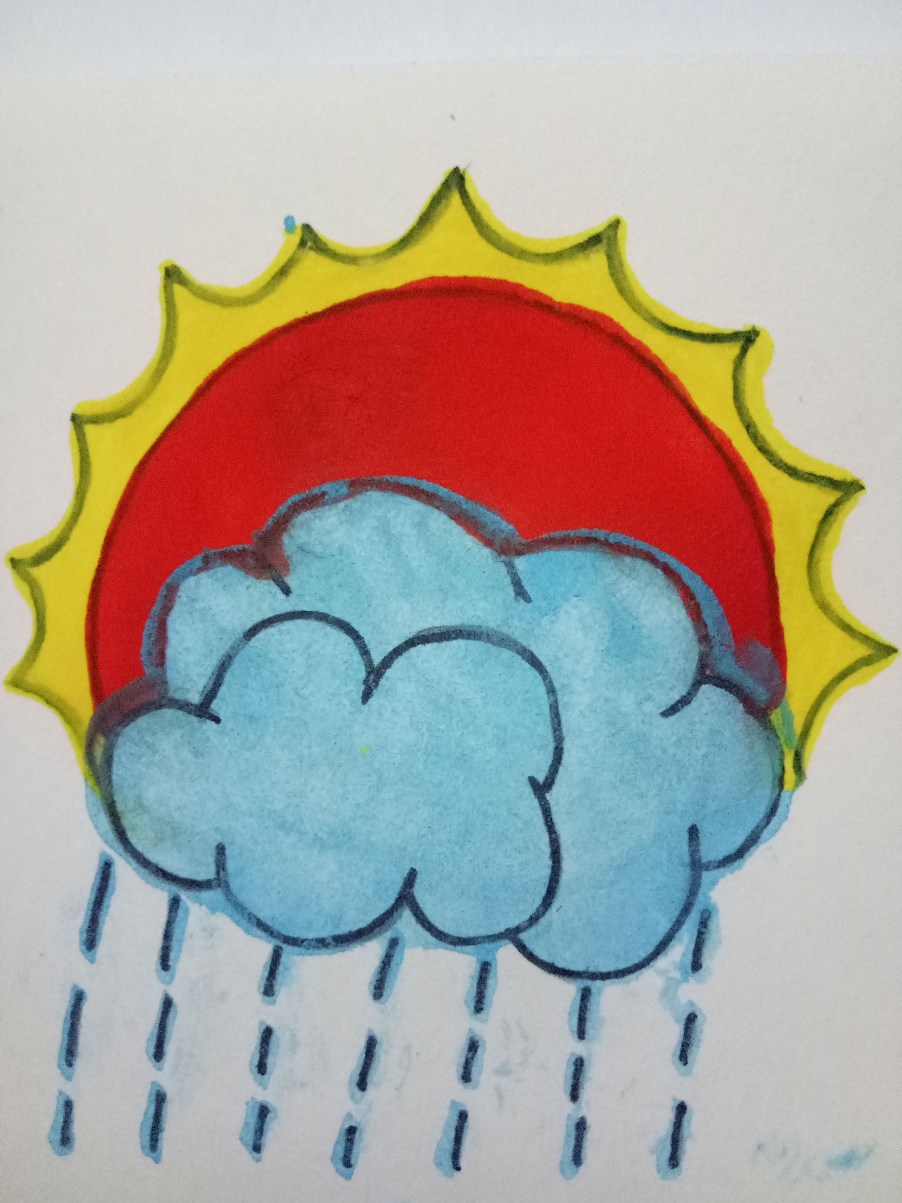 幼儿园画天气晴天图片