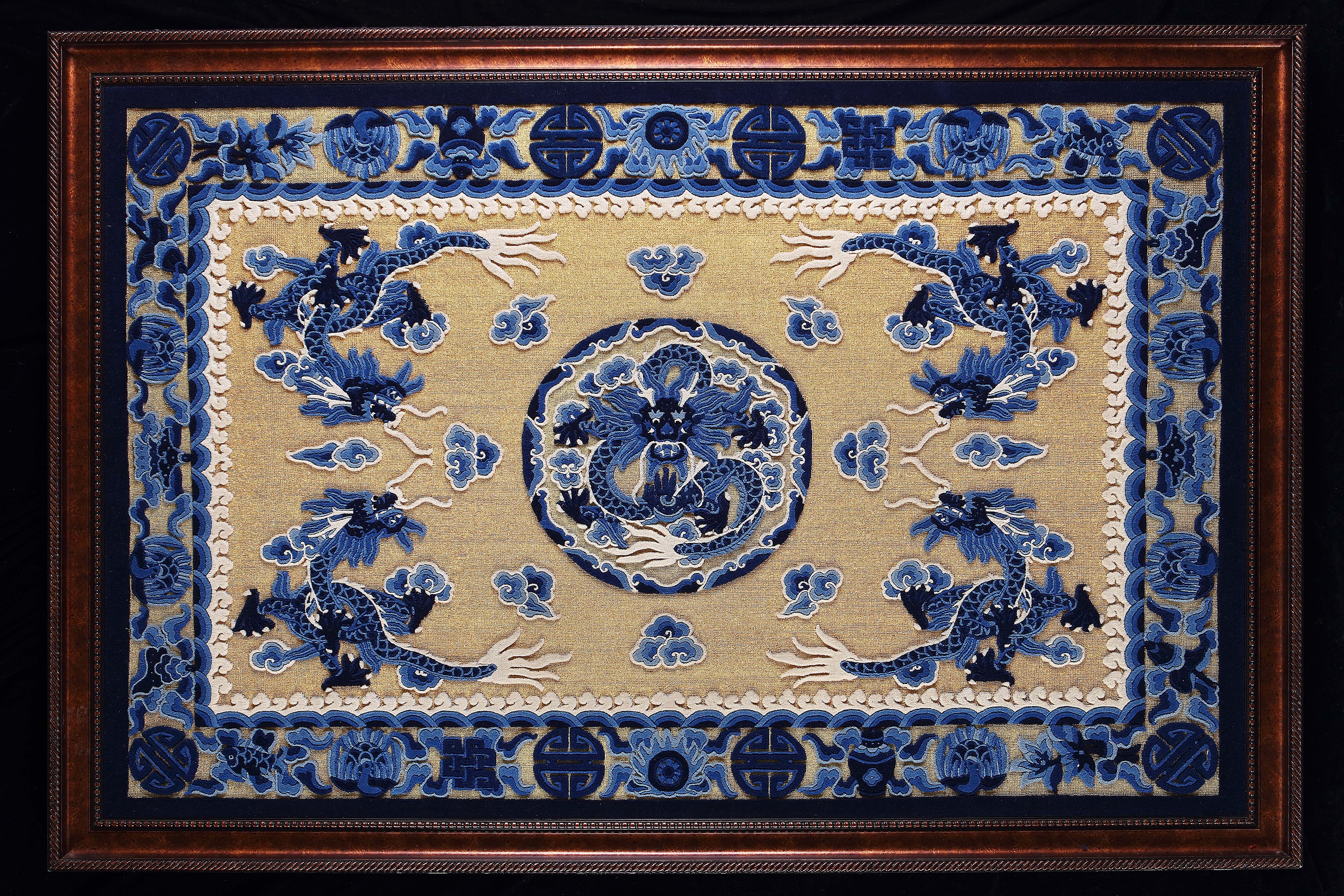宫毯盘金技艺---《五龙图》|手工艺|其他手工艺|北京宫毯 - 原创作品