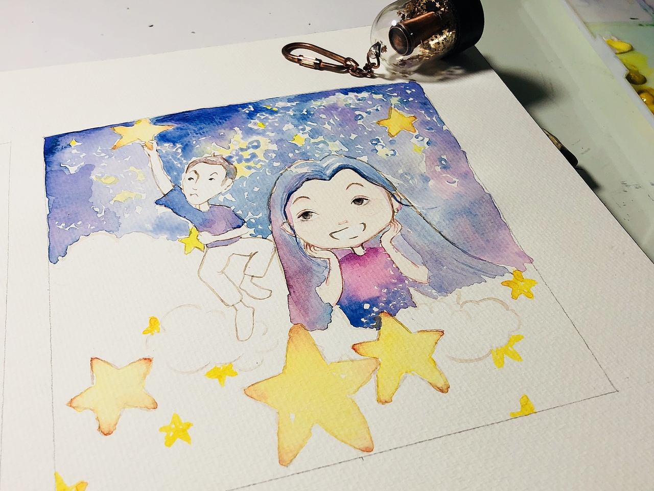 为婚礼前所作的小插画