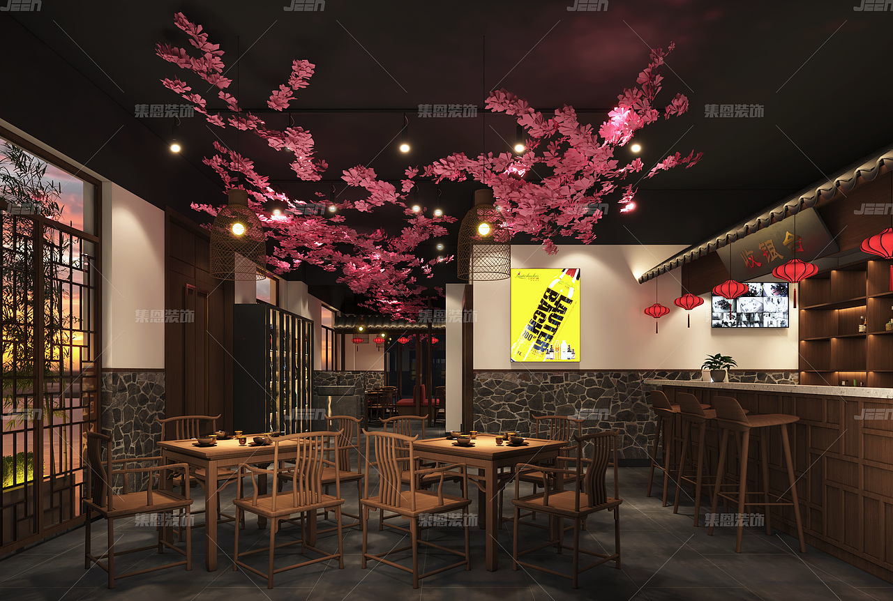 板桥古镇酒馆_古风酒馆设计_集恩餐饮设计（图ZMjYxMjk4OTAw） - 酒店餐饮设计 - 站酷设计师集恩餐饮全案设计原创素材 - 站酷ZCOOL