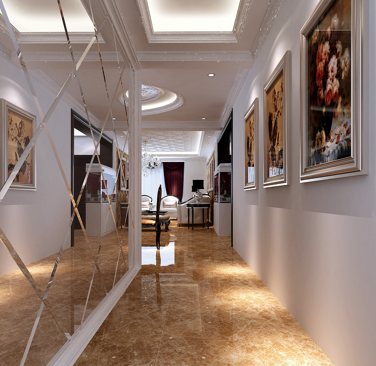 盘锦楚航装饰《霞光府学府院》160平简欧风格装修案例