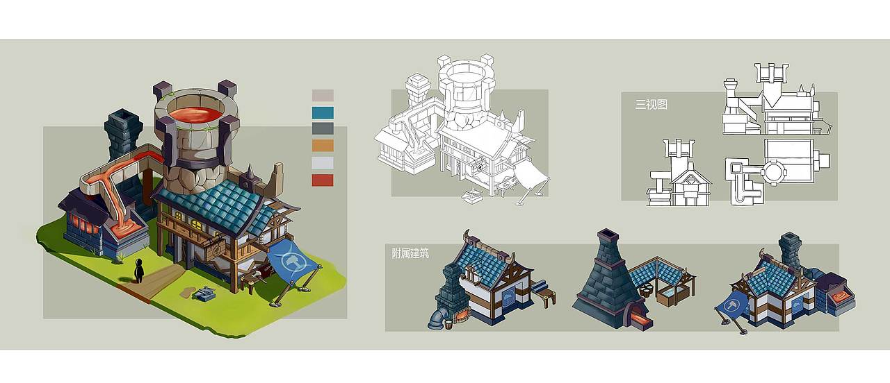 铁匠铺建筑（图ZMTc5Nzc2NzU2） - 游戏原画 - 站酷设计师AlongArting原创素材 - 站酷ZCOOL