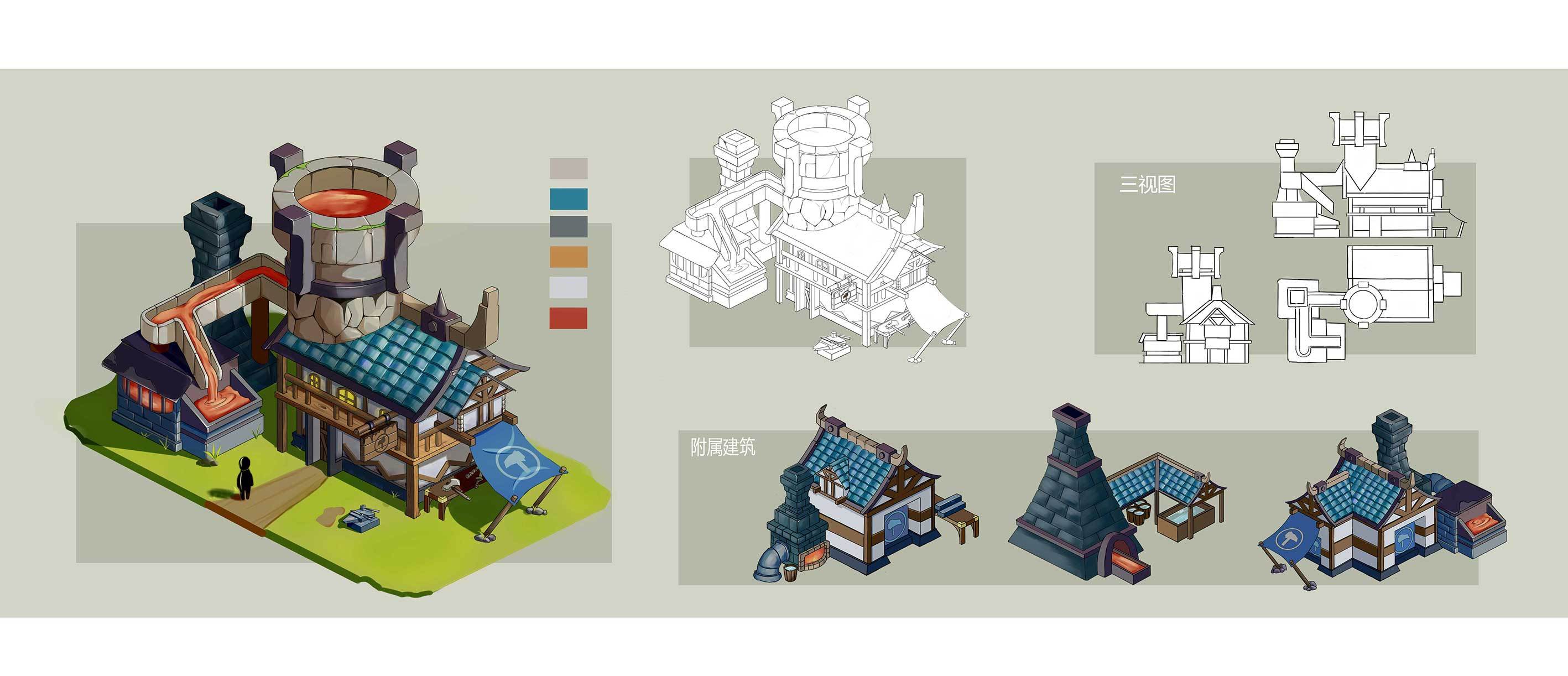 铁匠铺建筑|插画|游戏原画|alongarting - 原创作品 - 站酷 (zcool)