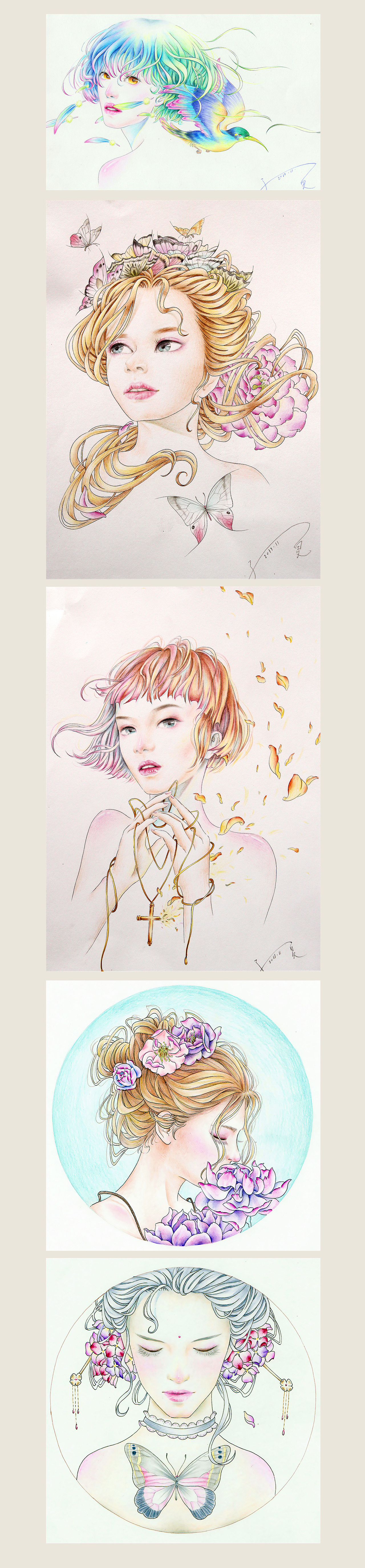 日常 彩铅人物（图ZMTEyOTQ3Mzg4） - 艺术插画 - 站酷设计师子夏chen原创素材 - 站酷ZCOOL