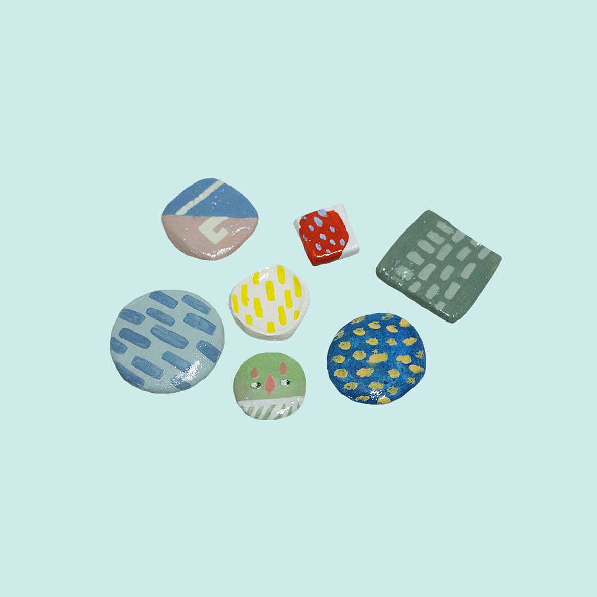 原创手作 粘土胸针\冰箱贴