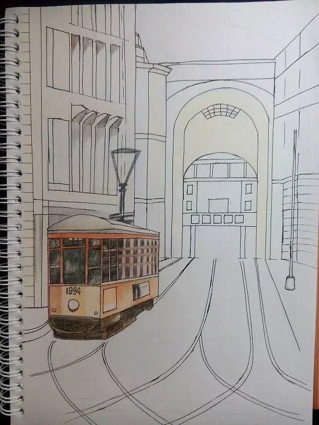 米兰的旧街道-彩绘