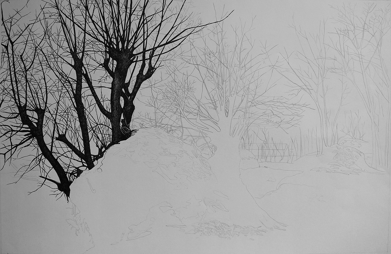 钢笔画雪景（图ZMjYzNDY3MDg=） - 绘画 - 站酷设计师loong_原创素材 - 站酷ZCOOL