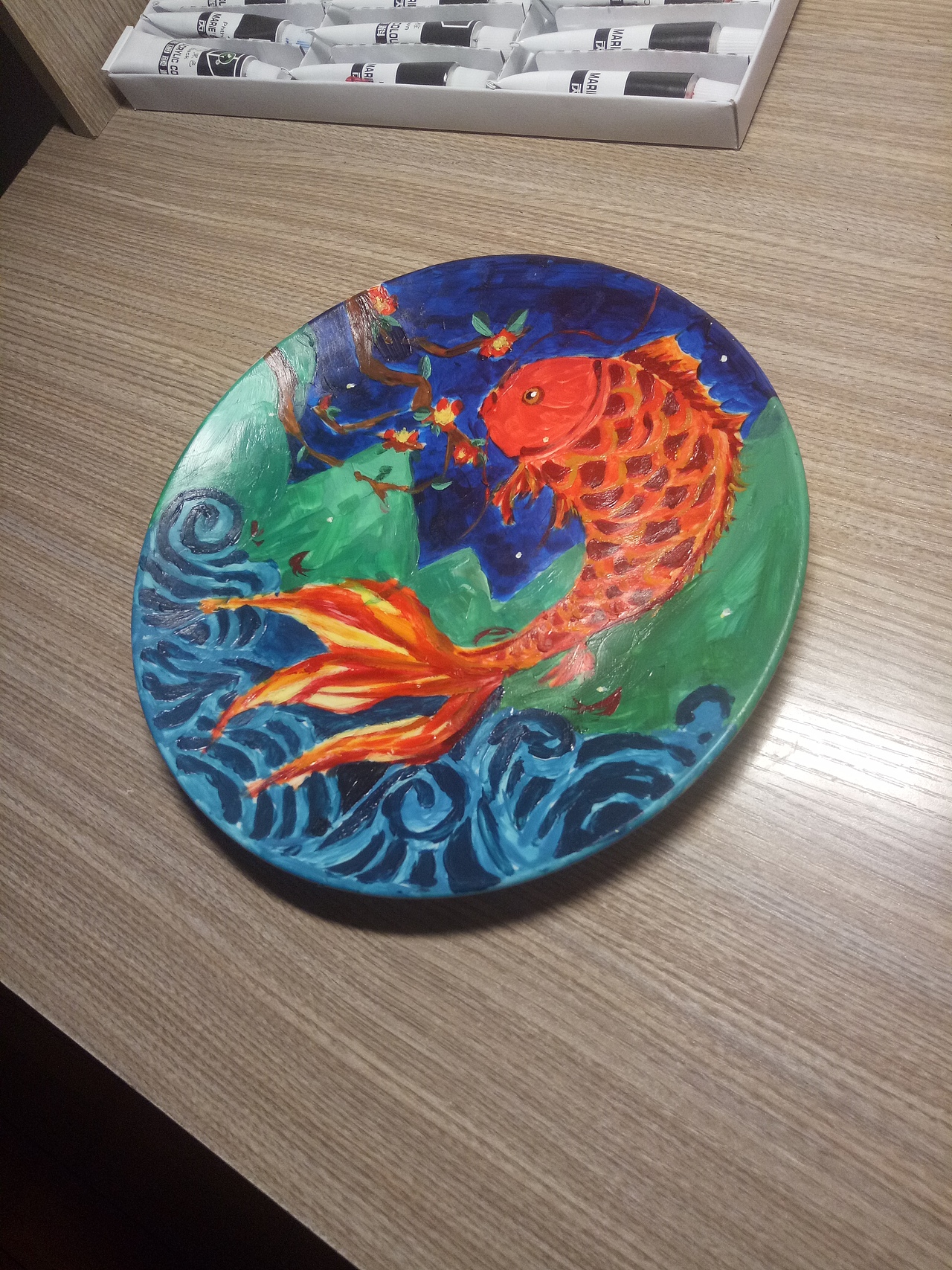 手绘丙烯盘子